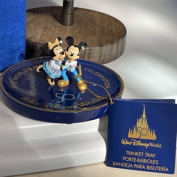 Mickey & Minnie Mouse Trinket Tray - Walt Disney World 50th Anniversary - Picture 4 of 13
